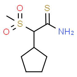 ChemSpider 2D Image | 2-Cyclopentyl-2-(methylsulfonyl)ethanethioamide | C8H15NO2S2