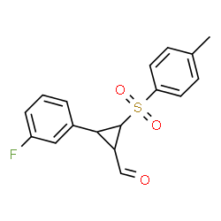 ChemSpider 2D Image | 2-(3-Fluorophenyl)-3-[(4-methylphenyl)sulfonyl]cyclopropanecarbaldehyde | C17H15FO3S