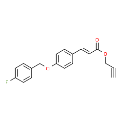 ChemSpider 2D Image | 2-Propyn-1-yl (2E)-3-{4-[(4-fluorobenzyl)oxy]phenyl}acrylate | C19H15FO3