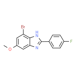 ChemSpider 2D Image | 7-Bromo-2-(4-fluorophenyl)-5-methoxy-1H-benzimidazole | C14H10BrFN2O