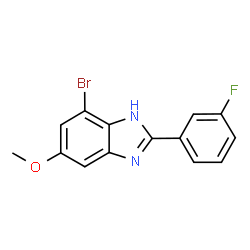 ChemSpider 2D Image | 7-Bromo-2-(3-fluorophenyl)-5-methoxy-1H-benzimidazole | C14H10BrFN2O