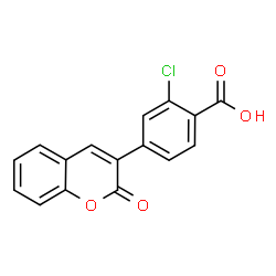 ChemSpider 2D Image | 2-Chloro-4-(2-oxo-2H-chromen-3-yl)benzoic acid | C16H9ClO4