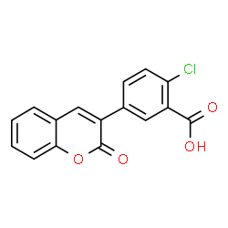 ChemSpider 2D Image | 2-Chloro-5-(2-oxo-2H-chromen-3-yl)benzoic acid | C16H9ClO4