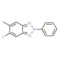 ChemSpider 2D Image | 5-Iodo-6-methyl-2-phenyl-2H-benzotriazole | C13H10IN3