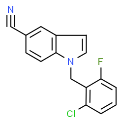 ChemSpider 2D Image | 1-(2-Chloro-6-fluorobenzyl)-1H-indole-5-carbonitrile | C16H10ClFN2