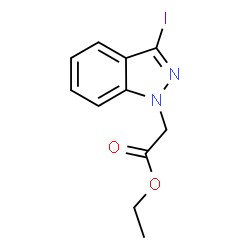 ChemSpider 2D Image | Ethyl (3-iodo-1H-indazol-1-yl)acetate | C11H11IN2O2