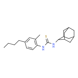ChemSpider 2D Image | 1-Adamantan-2-yl-3-(4-butyl-2-methylphenyl)thiourea | C22H32N2S