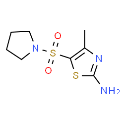 ChemSpider 2D Image | 4-Methyl-5-(1-pyrrolidinylsulfonyl)-1,3-thiazol-2-amine | C8H13N3O2S2
