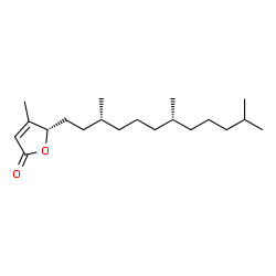 ChemSpider 2D Image | (5S)-4-Methyl-5-[(3R,7R)-3,7,11-trimethyldodecyl]-2(5H)-furanone | C20H36O2