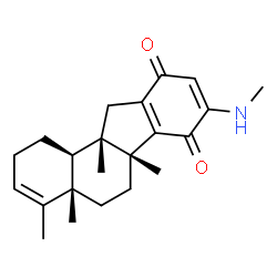 ChemSpider 2D Image | (4aS,6aR,11aS,11bR)-4,4a,6a,11a-Tetramethyl-8-(methylamino)-2,4a,5,6,6a,11,11a,11b-octahydro-1H-benzo[a]fluorene-7,10-dione | C22H29NO2