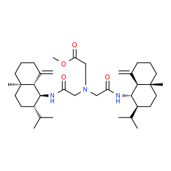 ChemSpider 2D Image | Methyl [bis(2-{[(1S,2S,4aR,8aS)-2-isopropyl-4a-methyl-8-methylenedecahydro-1-naphthalenyl]amino}-2-oxoethyl)amino]acetate | C37H61N3O4