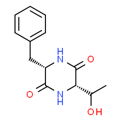 ChemSpider 2D Image | (3S,6S)-3-Benzyl-6-[(1R)-1-hydroxyethyl]-2,5-piperazinedione | C13H16N2O3
