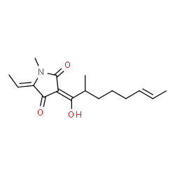 ChemSpider 2D Image | (3E,5Z)-5-Ethylidene-3-[(6E)-1-hydroxy-2-methyl-6-octen-1-ylidene]-1-methyl-2,4-pyrrolidinedione | C16H23NO3