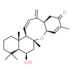 ChemSpider 2D Image | (4aR,5aR,7R,7aS,11aS,11bR,12Z,14aR)-7-Hydroxy-3,5a,8,8,11a-pentamethyl-14-methylene-5a,6,7,7a,8,9,10,11,11a,11b,14,14a-dodecahydro-1H-benzo[b]naphtho[1,2-g]oxocin-2(4aH)-one | C25H36O3
