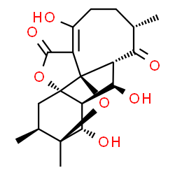 ChemSpider 2D Image | (1S,2S,3S,4S,5R,7S,10Z,14S,16S,18R)-2,4,10-Trihydroxy-1,7,16-trimethyl-13,17-dioxapentacyclo[9.5.2.0~3,14~.0~5,18~.0~14,18~]octadec-10-ene-6,12-dione | C19H24O7