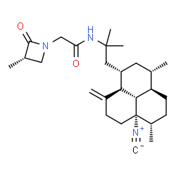 ChemSpider 2D Image | N-{1-[(1S,3S,3aR,6S,6aS,9aS,9bS)-6a-Isocyano-3,6-dimethyl-9-methylenedodecahydro-1H-phenalen-1-yl]-2-methyl-2-propanyl}-2-[(3S)-3-methyl-2-oxo-1-azetidinyl]acetamide | C27H41N3O2