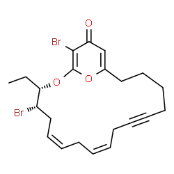 ChemSpider 2D Image | (3S,4S,6Z,9Z)-4,21-Dibromo-3-ethyl-2,22-dioxabicyclo[16.3.1]docosa-1(21),6,9,18-tetraen-12-yn-20-one | C22H26Br2O3
