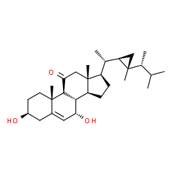 ChemSpider 2D Image | (3beta,7alpha)-3,7-Dihydroxygorgost-5-en-11-one | C30H48O3