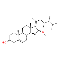 ChemSpider 2D Image | (3beta,16beta,17Z,23R)-16-Methoxy-23-methylergosta-5,17-dien-3-ol | C30H50O2