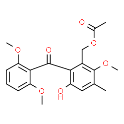 ChemSpider 2D Image | 2-(2,6-Dimethoxybenzoyl)-3-hydroxy-6-methoxy-5-methylbenzyl acetate | C20H22O7