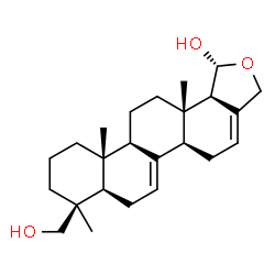 ChemSpider 2D Image | (1R,5aR,7aR,8S,11aR,11bR,13aS,13bR)-8-(Hydroxymethyl)-8,11a,13a-trimethyl-1,3,5,5a,7,7a,8,9,10,11,11a,11b,12,13,13a,13b-hexadecahydrochryseno[1,2-c]furan-1-ol | C24H36O3