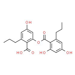ChemSpider 2D Image | 2-[(2,4-Dihydroxy-6-propylbenzoyl)oxy]-4-hydroxy-6-propylbenzoic acid | C20H22O7