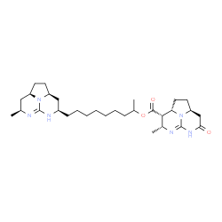 ChemSpider 2D Image | 9-[(2aS,4R,7S,8aR)-7-Methyl-2,2a,3,4,5,7,8,8a-octahydro-1H-5,6,8b-triazaacenaphthylen-4-yl]-2-nonanyl (2aS,3S,4R,8aS)-4-methyl-7-oxo-2,2a,3,4,6,7,8,8a-octahydro-1H-5,6,8b-triazaacenaphthylene-3-carbox
ylate | C30H48N6O3
