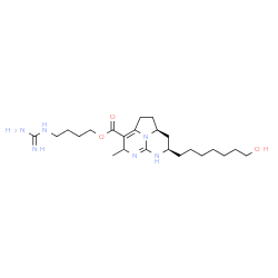 ChemSpider 2D Image | 4-Carbamimidamidobutyl (7R,8aS)-7-(7-hydroxyheptyl)-4-methyl-2,4,6,7,8,8a-hexahydro-1H-5,6,8b-triazaacenaphthylene-3-carboxylate | C23H40N6O3