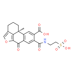 ChemSpider 2D Image | (10bS)-10b-Methyl-6-oxo-8-[(2-sulfoethyl)carbamoyl]-2,3,6,10b-tetrahydro-1H-phenanthro[10,1-bc]furan-9-carboxylic acid | C20H19NO8S