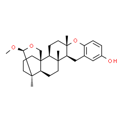 ChemSpider 2D Image | (1S,2S,5S,14S,15R,18R,19R,20S)-20-Methoxy-5,15,19-trimethyl-6,21-dioxahexacyclo[17.3.3.0~1,18~.0~2,15~.0~5,14~.0~7,12~]pentacosa-7,9,11-trien-10-ol | C27H38O4