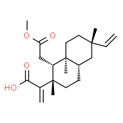ChemSpider 2D Image | 2-[(1R,2S,4aS,6S,8aS)-1-(2-Methoxy-2-oxoethyl)-2,6,8a-trimethyl-6-vinyldecahydro-2-naphthalenyl]acrylic acid | C21H32O4