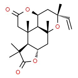ChemSpider 2D Image | (3aS,5R,6aR,7aS,10aR,10bS,10cS)-5,6a,10,10,10b-Pentamethyl-5-vinyldecahydro-2H-furo[3,2-g]pyrano[2,3,4-de]chromene-2,9(3aH)-dione | C20H28O5