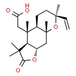 ChemSpider 2D Image | [(3aR,4S,4aR,7S,8aR,9aS)-3,3,4,7,8a-Pentamethyl-2-oxo-7-vinyldecahydro-4H-furo[3,2-g]chromen-4-yl]acetic acid | C20H30O5