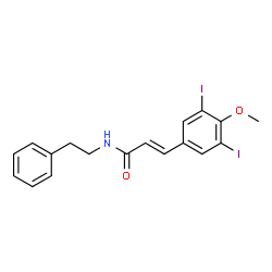 ChemSpider 2D Image | (2E)-3-(3,5-Diiodo-4-methoxyphenyl)-N-(2-phenylethyl)acrylamide | C18H17I2NO2