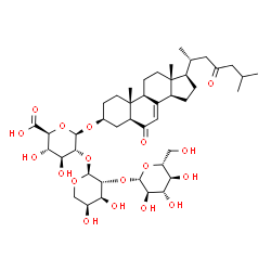 ChemSpider 2D Image | (3beta,5alpha)-6,23-Dioxocholest-7-en-3-yl beta-D-glucopyranosyl-(1->2)-alpha-L-arabinopyranosyl-(1->2)-beta-D-glucopyranosiduronic acid | C44H68O18