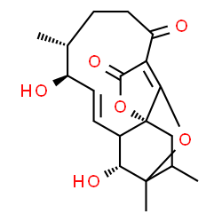 ChemSpider 2D Image | (2R,4E,6S,7R,14R)-2,6-Dihydroxy-1,7,16-trimethyl-13,17-dioxatetracyclo[9.5.2.0~3,14~.0~14,18~]octadeca-4,11(18)-diene-10,12-dione | C19H24O6