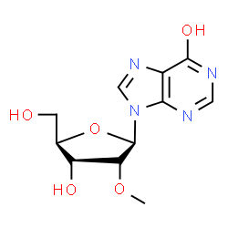 ChemSpider 2D Image | 9-(2-O-Methyl-beta-D-ribofuranosyl)-9H-purin-6-ol | C11H14N4O5