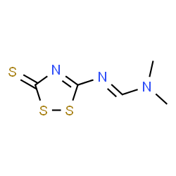 ChemSpider 2D Image | N,N-Dimethyl-N'-(3-thioxo-3H-1,2,4-dithiazol-5-yl)formimidamide | C5H7N3S3