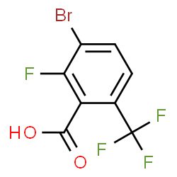 ChemSpider 2D Image | 3-Bromo-2-fluoro-6-(trifluoromethyl)benzoic acid | C8H3BrF4O2