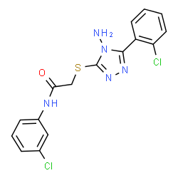 ChemSpider 2D Image | 2-{[4-Amino-5-(2-chlorophenyl)-4H-1,2,4-triazol-3-yl]sulfanyl}-N-(3-chlorophenyl)acetamide | C16H13Cl2N5OS