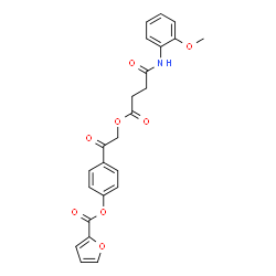 ChemSpider 2D Image | 4-[({4-[(2-Methoxyphenyl)amino]-4-oxobutanoyl}oxy)acetyl]phenyl 2-furoate | C24H21NO8