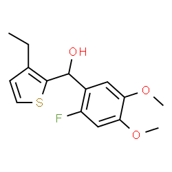 ChemSpider 2D Image | (3-Ethyl-2-thienyl)(2-fluoro-4,5-dimethoxyphenyl)methanol | C15H17FO3S