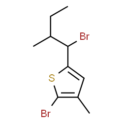 ChemSpider 2D Image | 2-Bromo-5-(1-bromo-2-methylbutyl)-3-methylthiophene | C10H14Br2S