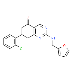 ChemSpider 2D Image | 7-(2-Chlorophenyl)-2-[(2-furylmethyl)amino]-7,8-dihydro-5(6H)-quinazolinone | C19H16ClN3O2