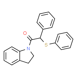 ChemSpider 2D Image | 1-(2,3-Dihydro-1H-indol-1-yl)-2-phenyl-2-(phenylsulfanyl)ethanone | C22H19NOS