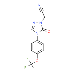 ChemSpider 2D Image | 4,5-Dihydro-5-oxo-4-[4-(trifluoromethoxy)phenyl]-1H-1,2,4-triazole-1-acetonitrile | C11H7F3N4O2