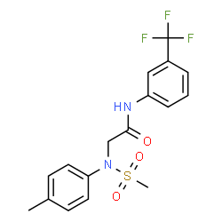 ChemSpider 2D Image | N~2~-(4-Methylphenyl)-N~2~-(methylsulfonyl)-N-[3-(trifluoromethyl)phenyl]glycinamide | C17H17F3N2O3S