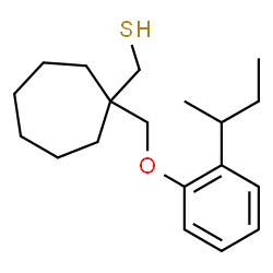 ChemSpider 2D Image | {1-[(2-sec-Butylphenoxy)methyl]cycloheptyl}methanethiol | C19H30OS