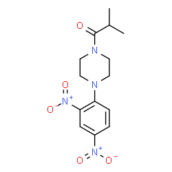 ChemSpider 2D Image | 1-[4-(2,4-Dinitrophenyl)-1-piperazinyl]-2-methyl-1-propanone | C14H18N4O5