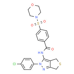 ChemSpider 2D Image | N-[2-(4-Chlorophenyl)-2,6-dihydro-4H-thieno[3,4-c]pyrazol-3-yl]-4-(4-morpholinylsulfonyl)benzamide | C22H21ClN4O4S2